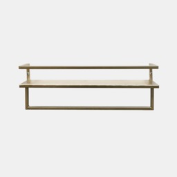 OHS Mounted Towel Rail With Shelf - Gold - thumbnail 2