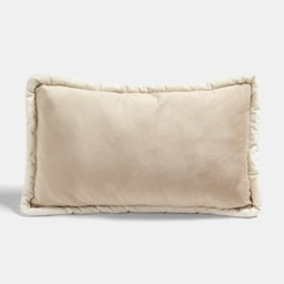 OHS Matte Velvet Jumbo Piped Edge Filled Cushion - Natural - thumbnail 3