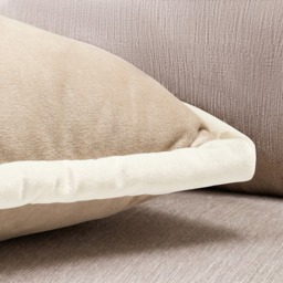 OHS Matte Velvet Jumbo Piped Edge Filled Cushion - Natural - thumbnail 2