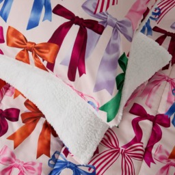 OHS Multi Bow Coverless Sherpa Fleece 10.5 Tog Duvet Set, Multi - Single - thumbnail 5