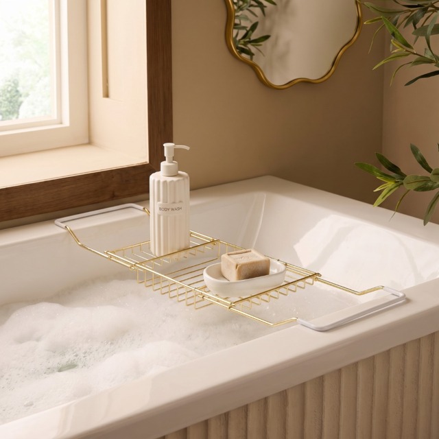 OHS Wire Bath Rack - Gold - image 1