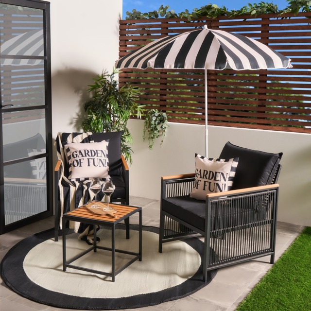 OHS Dubai 2 Seater Luxe Bistro Set - Black - image 1