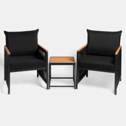 OHS Dubai 2 Seater Luxe Bistro Set - Black - thumbnail 5