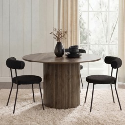 OHS Madison Ribbed Dining Table - Medium Wood