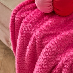 OHS Waffle Fleece Throw, Hot Pink - 200 x 240cm - thumbnail 2
