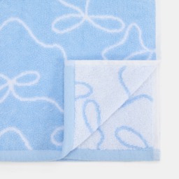 OHS 100% Cotton Bow Print Bath Towel - Blue - thumbnail 4