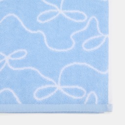 OHS 100% Cotton Bow Print Bath Towel - Blue - thumbnail 3