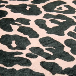 OHS Leopard Print Matte Velvet Footstool - Natural - thumbnail 5