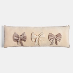 OHS Bow Detail Bolster Pillow - Natural