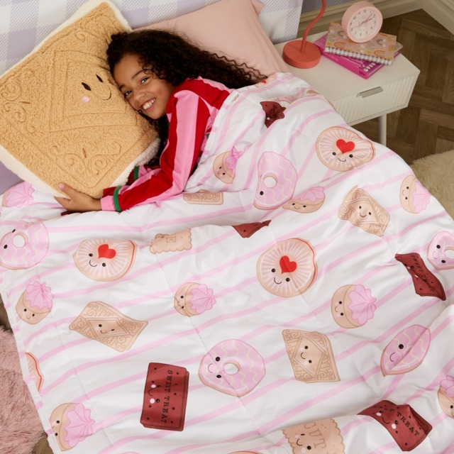 OHS Biscuit 4.5 Tog Coverless Duvet & Filled Pillow Set, Pink/White - Single - image 1