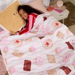 OHS Biscuit 4.5 Tog Coverless Duvet & Filled Pillow Set, Pink/White - Single