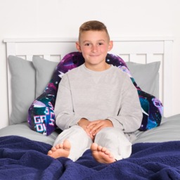 OHS Kids Neon Gaming Fleece Cuddle Cushion - Purple - thumbnail 4