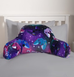 OHS Kids Neon Gaming Fleece Cuddle Cushion - Purple - thumbnail 2