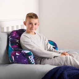 OHS Kids Neon Gaming Fleece Cuddle Cushion - Purple - thumbnail 3