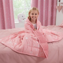 OHS Kids Star Teddy Fleece Weighted Blanket, Blush - 3kg - thumbnail 1