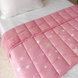 OHS Kids Star Teddy Fleece Weighted Blanket, Blush - 3kg - thumbnail 5