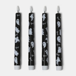 OHS 4 Pack Ghost Dinner Candles - Monochrome - thumbnail 1