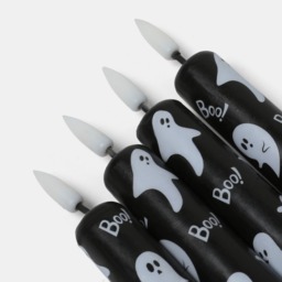OHS 4 Pack Ghost Dinner Candles - Monochrome - thumbnail 2