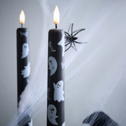 OHS 4 Pack LED Ghost Dinner Candles - Monochrome - thumbnail 2