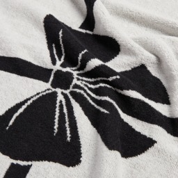OHS 100% Cotton Elegant Bow Jacquard Bath Towel, Monochrome - 1PC - thumbnail 5