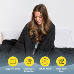 OHS Supersoft Weighted 6kg Blanket, Black - 125 x 180cm - thumbnail 2