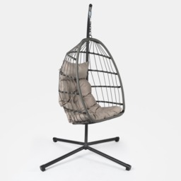 OHS Foldable Hanging Egg Chair - Grey - thumbnail 4