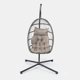 OHS Foldable Hanging Egg Chair - Grey - thumbnail 3