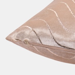 OHS champagne Foil Metalllic Wave Cushion Covers, 45 x 45cm - Natural - thumbnail 5