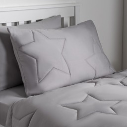 OHS Coverless Star Quilted 7.5 Tog Duvet Set, Grey - Double - thumbnail 3