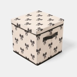 OHS Bow Print Christmas Bauble Storage Box - Monochrome - thumbnail 3