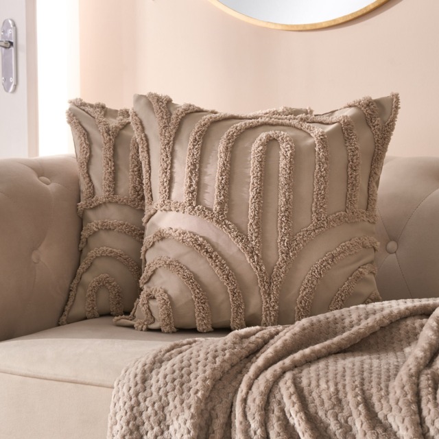 OHS Tufted Arches Cushion Covers, Natural - 45 x 45cm - image 1