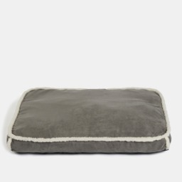 OHS Rectangular Sherpa Bind Mat Pet Bed, Grey/White - Large - thumbnail 4