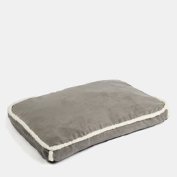 OHS Rectangular Sherpa Bind Mat Pet Bed, Grey/White - Large - thumbnail 5