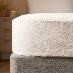OHS Teddy Fleece Fitted Sheet, White - Double - thumbnail 2