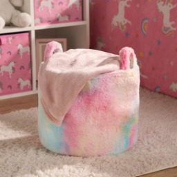 OHS Faux Fur Storage Basket - Tie Dye