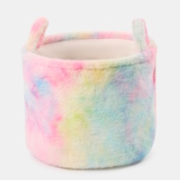 OHS Faux Fur Storage Basket - Tie Dye - thumbnail 3