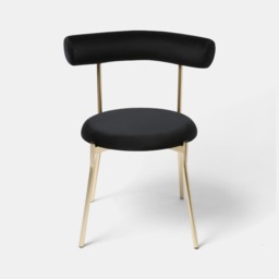 OHS Velvet Dining Chair - Black/Gold - thumbnail 3