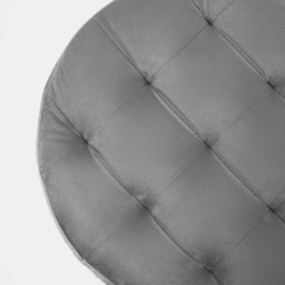 OHS Matte Velvet Foldable Round Storage Ottoman - Charcoal - thumbnail 5
