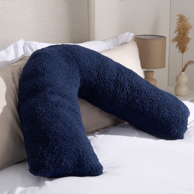 OHS Teddy V Shape Pillow - Navy - image 1