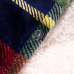 OHS Oxford Check Fleece Duvet Set, Red - Superking - thumbnail 5