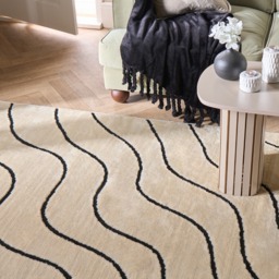 OHS Contrast Tufted Wave Rug, Monochrome - 120 x 170cm - thumbnail 2