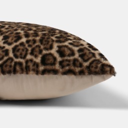 OHS Leopard Print Faux Fur Bolster Pillow - Natural - thumbnail 2