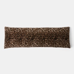 OHS Leopard Print Faux Fur Bolster Pillow - Natural