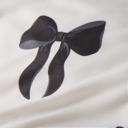 OHS Bow Print Reversible Duvet Cover Set, Monochrome - Single - thumbnail 4