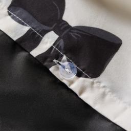 OHS Bow Print Reversible Duvet Cover Set, Monochrome - Single - thumbnail 5