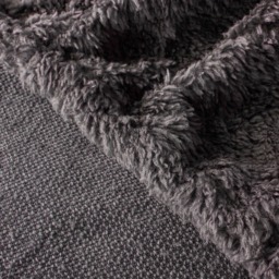 OHS Teddy Fleece Fitted Sheet, Charcoal Grey - Double - thumbnail 3