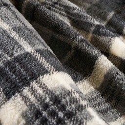 OHS Tartan Check Teddy Duvet Cover Set, Charcoal - King - thumbnail 3