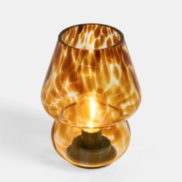 OHS Confetti Mushroom Glass Battery Operated Lamp - Brown - thumbnail 2