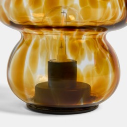 OHS Confetti Mushroom Glass Battery Operated Lamp - Brown - thumbnail 5