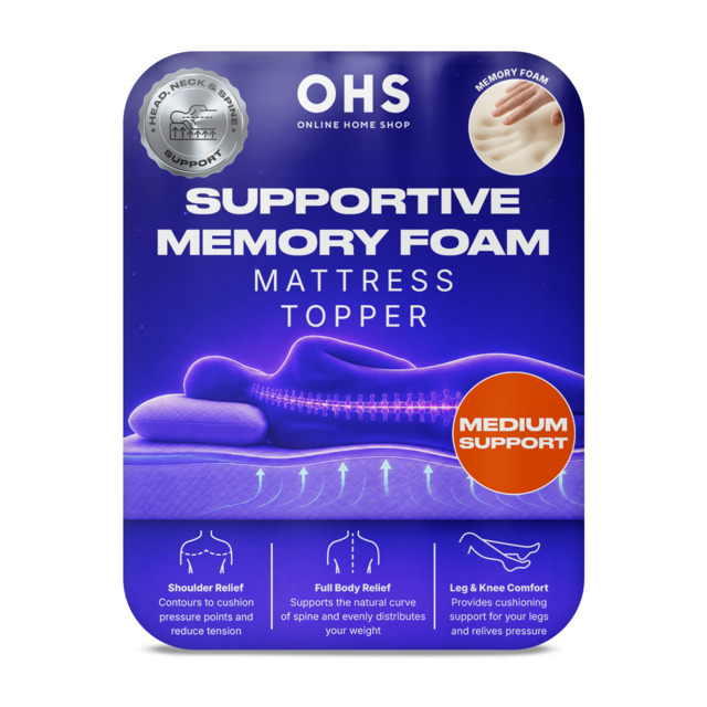 OHS Memory Foam Topper, White - King - image 1